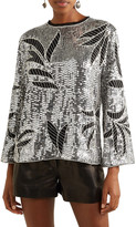 Thumbnail for your product : Dodo Bar Or Clara Embellished Sequined Tulle Top