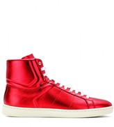 Thumbnail for your product : Saint Laurent Metallic-leather high-tops