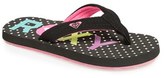 Thumbnail for your product : Roxy 'Low Tide' Flip Flop (Toddler, Little Kid & Big Kid)