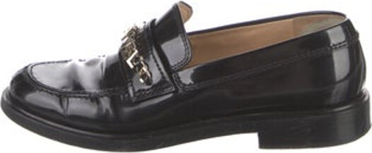 Chanel Interlocking CC Logo Patent Leather Loafers - ShopStyle