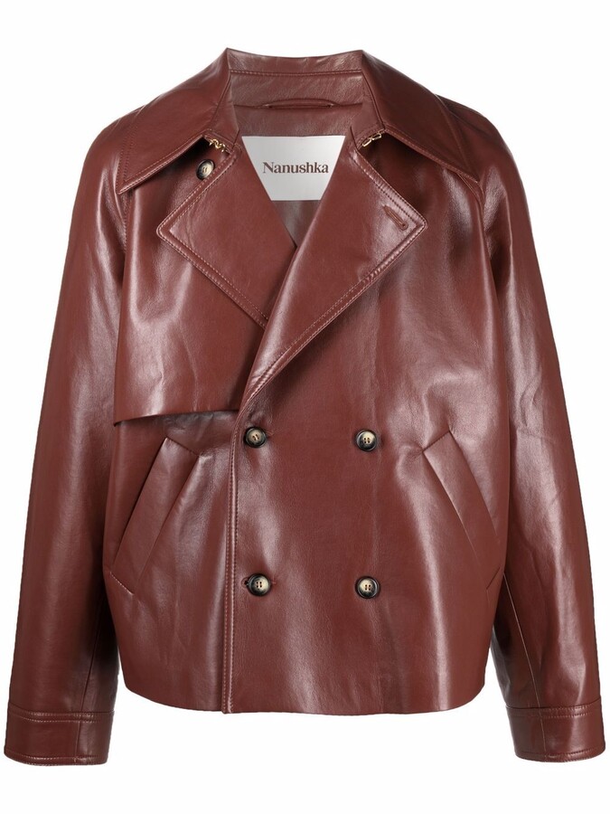 Nanushka Cropped Double-Breasted Jacket ShopStyle