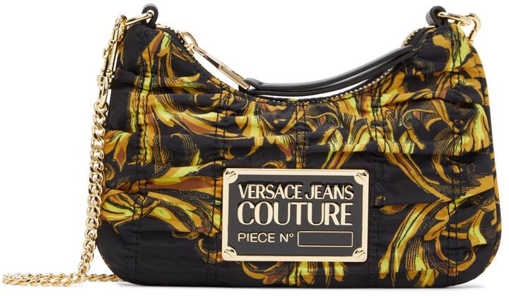 Versace Jeans Couture Black Nylon Crunchy Baroque Plaque Bag - ShopStyle