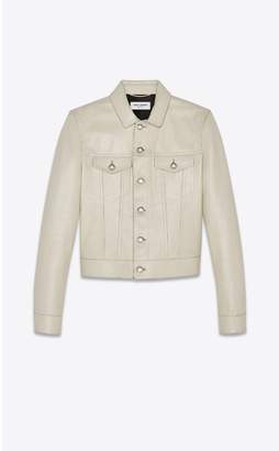 Saint Laurent Denim Jacket In Vintage Leather