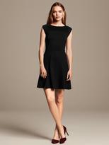 Thumbnail for your product : Banana Republic Pintuck Ponte Fit-and-Flare Dress