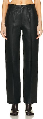 Alexander Wang Mid Rise Relaxed Straight Pant in Black