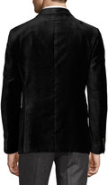 Thumbnail for your product : Armani Collezioni R-Line Textured Velvet Two-Button Sport Coat, Black