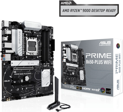 ASUS PRIME B650-PLUS WIFI AMD B650 AM5 Ryzen Desktop 9000 8000 & 7000 ATX motherboard, DDR5, PCIe 5.0 M.2, 2.5Gb LAN, WIFI 6E, HDMI, SATA 6 Gbps,...