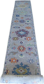 Wildon Home 2'5 x 19'2 Runner Hand Knotted Gray Turkish Oushak Oriental Rug F0BD3FAE6A6648E0BEA3CD7196C9779A