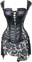 Thumbnail for your product : Miss Moly Women Sexy Overbust Lace Floral Boned Corset Bustier Top Dress