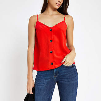 River Island Womens Red button front cami top