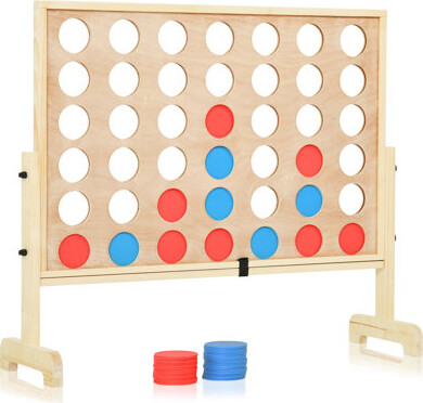 RayChee 2 Player Premium Giant 4 in a Row Connect Games, Wooden Connect Four Game Jumbo, Connect 4 Giant Yard Game