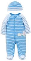 Thumbnail for your product : Little Me Boys' Elephant Striped Footie & Beanie Set - Baby