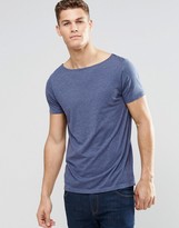 Thumbnail for your product : ASOS T-Shirt With Boat Neck In Blue Marl