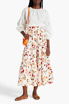 Thumbnail for your product : Kate Spade Gathered stretch-cotton poplin blouse