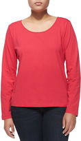 Thumbnail for your product : Escada Long-Sleeve Scoop-Neck Knit Blouse, Flame