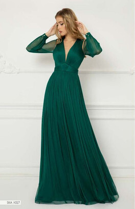 emerald long gown