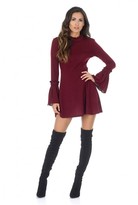 Thumbnail for your product : AX Paris Wine High Neck Bell Sleeve Tunic