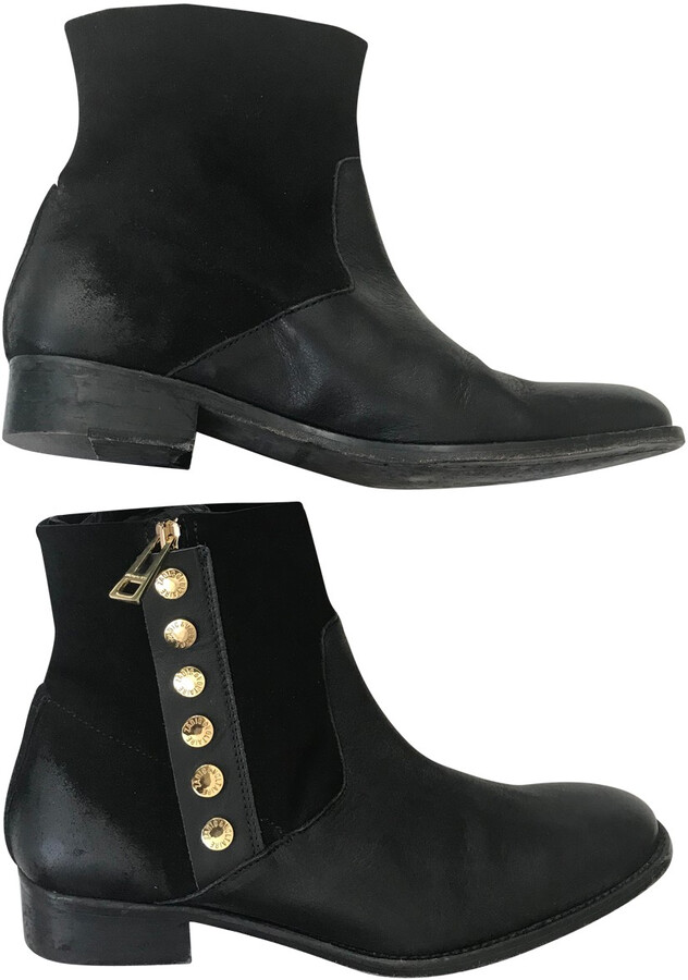 Zadig & Voltaire black Leather Ankle Boots - ShopStyle