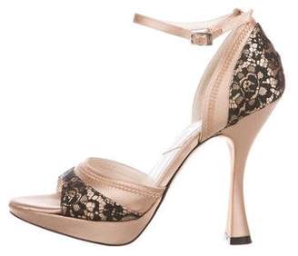 Christian Dior Satin Ankle Strap Sandals