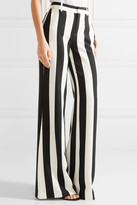Thumbnail for your product : Alice + Olivia Alice Olivia - Paulette Striped Stretch-crepe Wide-leg Pants - Black