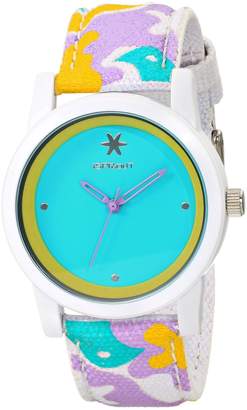 Sprout Women's ST/5528TQCO Turquoise Dial Multicolor Organic Cotton Strap Watch