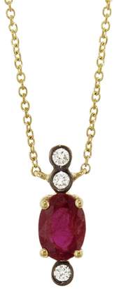 Yannis Sergakis Adornments Charnières Vertical Oval Rouge Necklace - Yellow Gold