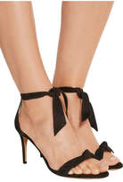 Thumbnail for your product : Alexandre Birman Patty Bow-embellished Suede Sandals - Black
