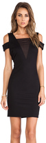 Thumbnail for your product : Halston Off the Shoulder Mesh Insert Dress