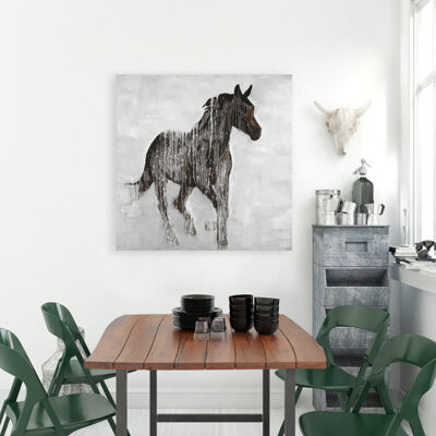 Lark Manor Abstract Brown Horse Canvas | Farm Animal Home Decor