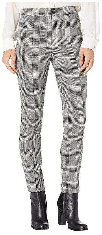 plaid cigarette pants womens