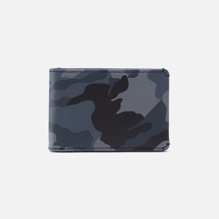 Authentic Louis Vuitton Blue Camo Leather Fold Wallet Black Fashion  Accessory