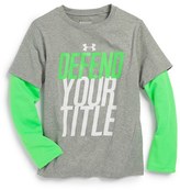 Thumbnail for your product : Under Armour 'Defend Your Title' AllSeasonGear® Long Sleeve T-Shirt (Toddler Boys & Little Boys)