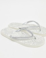 Thumbnail for your product : Accessorize Eva thong flip flops in silver