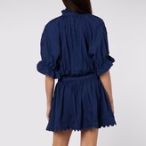 Thumbnail for your product : Juliet Dunn Poplin Blouson Dress With Ric Rac Embroidery - Blue