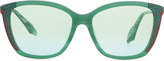 Thumbnail for your product : Cat Eye Mila ZB Crystal-Embellished Cat-Eye Sunglasses, Green