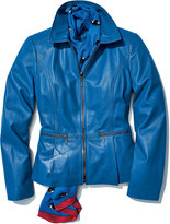 Thumbnail for your product : Neiman Marcus Zip-Front Pinched-Collar Leather Jacket