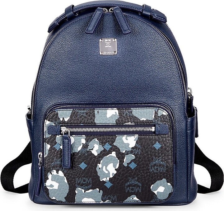 MCM Backpack With Logo - Blue - ShopStyle