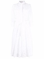 Thumbnail for your product : Valentino Garavani Floral-Lace Pleated Shirt-Dress