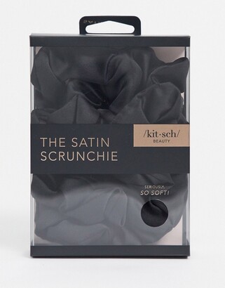 Kitsch Satin Sleep Scrunchies - Black