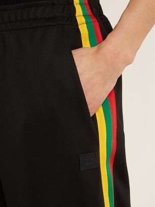 Acne Studios Face Side-stripe Jersey Track Pants - Black