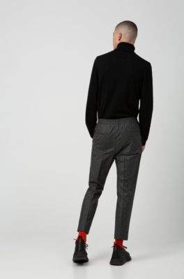 HUGO Extra-slim-fit trousers in houndstooth wool