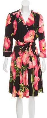Dolce & Gabbana 2016 Tulip Print Wrap Dress