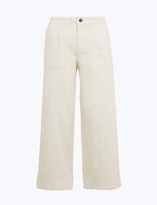 M&S CollectionMarks and Spencer High Waist Wide Leg Cropped Jeans