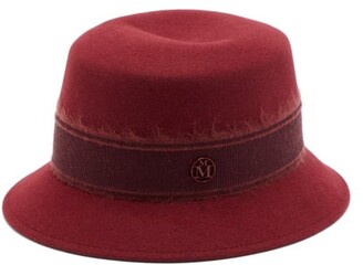 Maison Michel Arsene Felt Bucket Hat - Burgundy