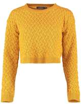 Thumbnail for your product : boohoo Womens Sarah Cable Crop Jumper