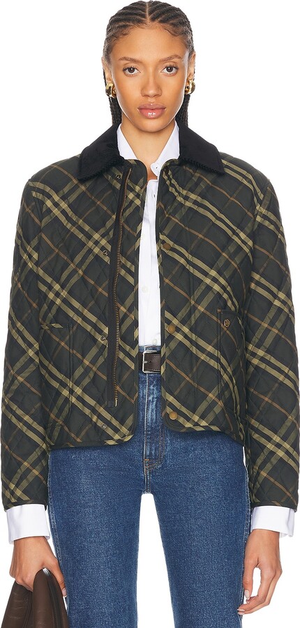 Burberry Button Up Jacket in Dark Green