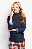 Thumbnail for your product : Lands' End Women's Petite Lofty Blend Aran Cable Turtleneck Sweater