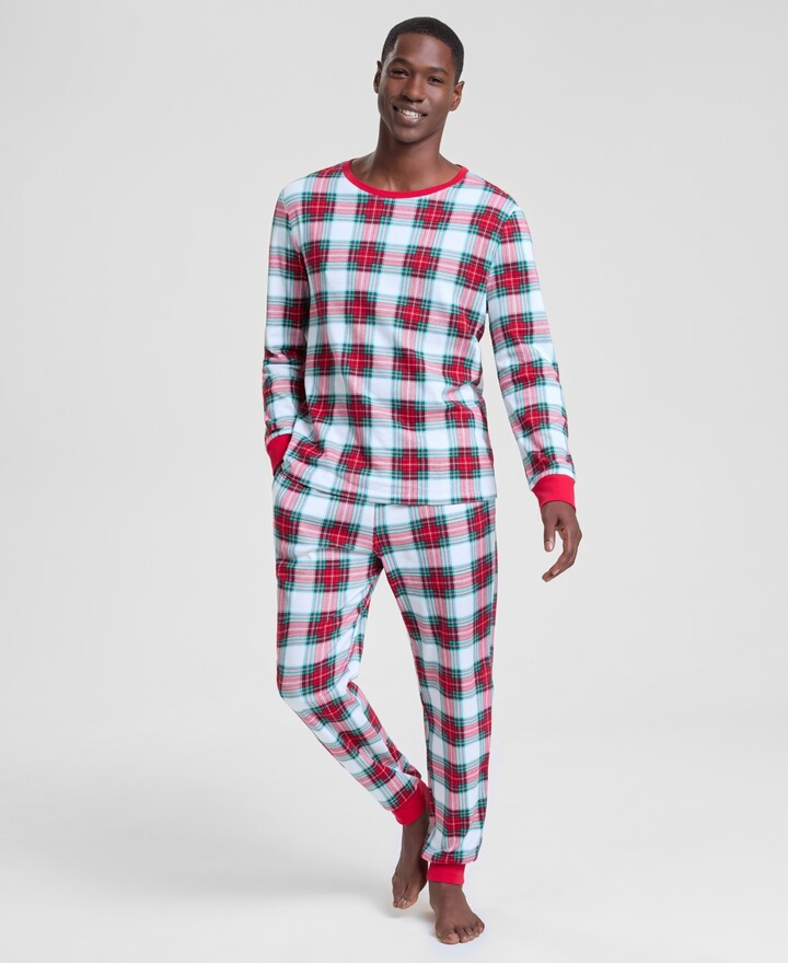 Holiday Lane Holiday Lanes Mens Merry Plaid Crew Neck Matching