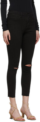 Frame Black 'Le High Skinny Crop' Raw Edge Jeans