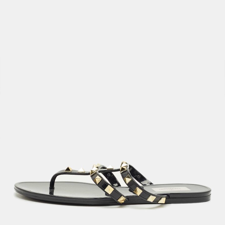 Valentino Black Jelly Escap Flat Slide Size 37